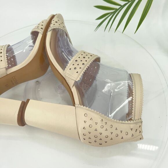 Botkier Gemi Sandals Women's Size 9.5 Ivory Cream Leather Block Heel Shoes - Picture 11 of 16